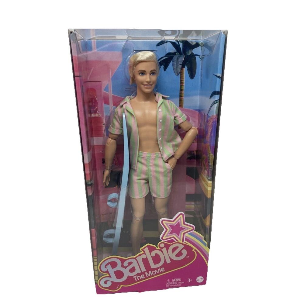 Barbie the movie Ken Doll New In Box Surfer.